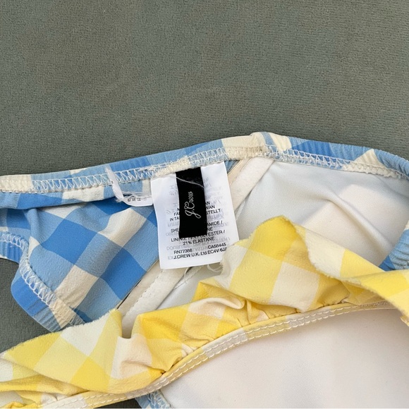 J. Crew Pastel Gingham Ruffle Bikini - Picture 6 of 8